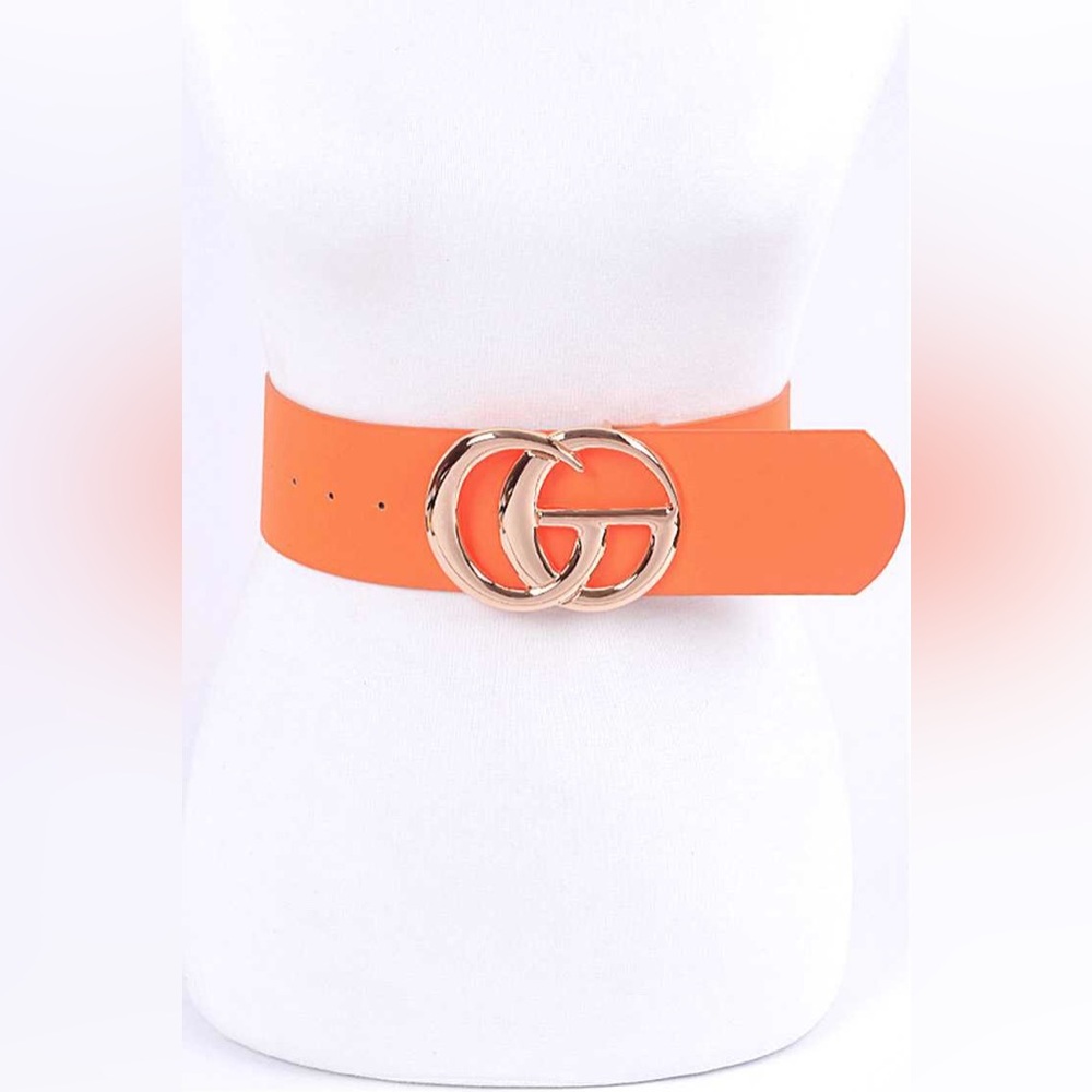 Neon Logo Vegan Leather Statement Belt